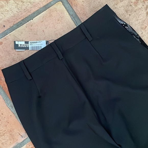 🔷 NEW Steve Madden Womens Waverly Sequined Stripe Flared Pants Black Size Small - Picture 13 of 13